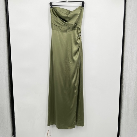 Reformation Barrow Silk Dress in Artichoke size 6 NWT - Picture 4 of 8